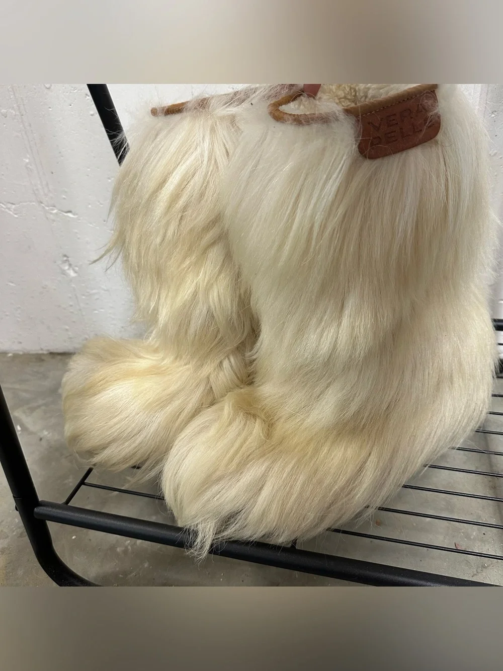 Vintage Vera Pelle Cream Goat Hair Boots